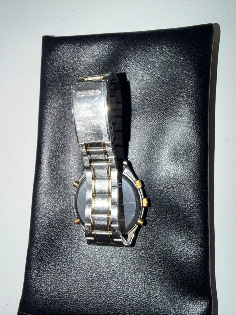 NEAR MINT Seiko Gold Panda 7T32-7C60 Alarm Chronograph Two Tone 1996 WORKING